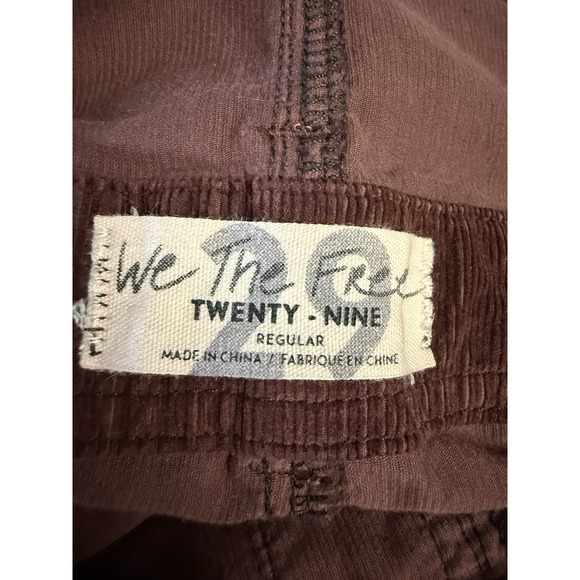 We the Free People Overalls Women's Size 29 Brown Corduroy Jumper Bib Stretch - Picture 10 of 11